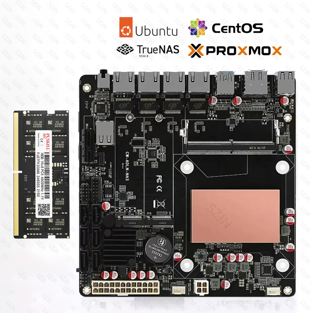 Nas Motherboard 8 Sata Mini Itx - لوحة أم ITX N150 مع مجموعة