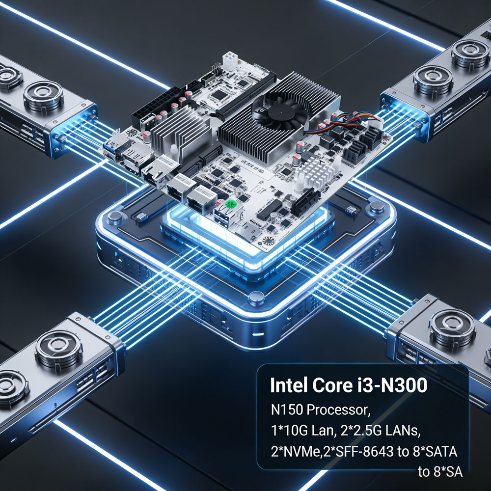 Nas Motherboard 8 Sata Mini Itx - لوحة أم NAS ميني ITX بـ