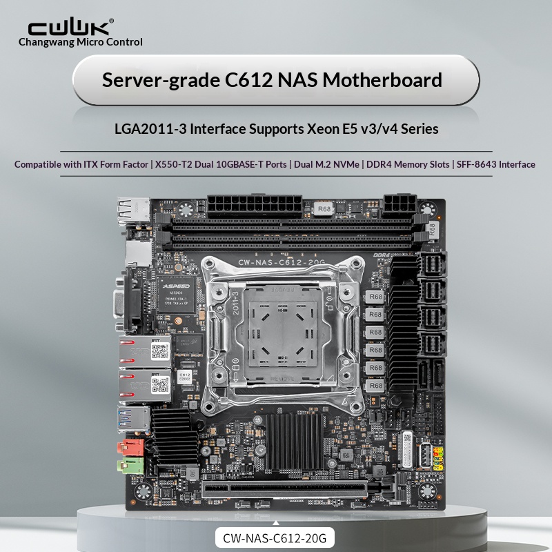 لوحة أم C612 LGA 2011-3 Xeon X - مراجعة Nas Motherboard 8 Sata Mini Itx وسعره