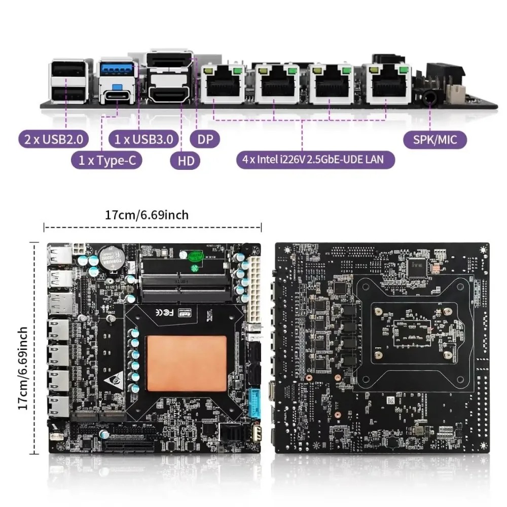 لوحة أم ITX NAS مع معالج Intel - مراجعة Nas Motherboard 8 Sata Mini Itx وسعره