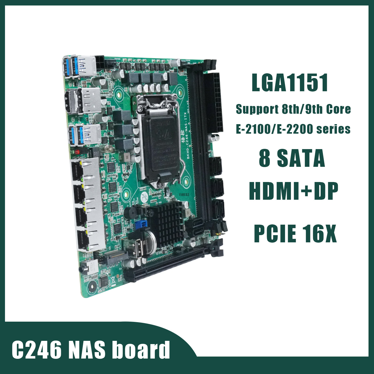 لوحة أم C246 NAS مع 8 منافذ SA - مراجعة Nas Motherboard 8 Sata Mini Itx وسعره