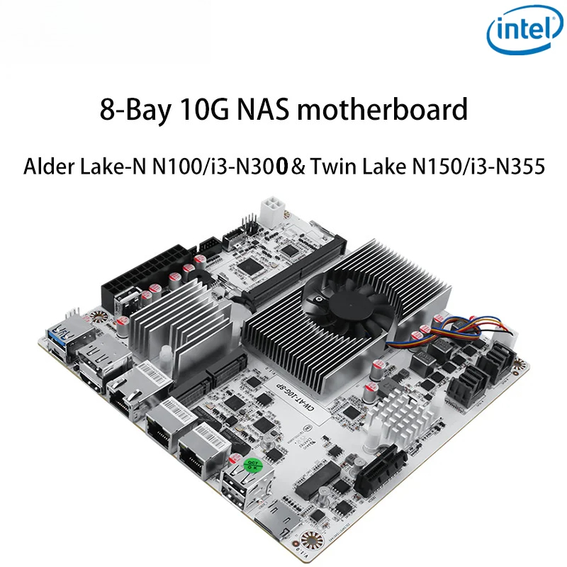 لوحة أم NAS بـ 8 فتحات 10G مع  - مراجعة Nas Motherboard 8 Sata Mini Itx وسعره