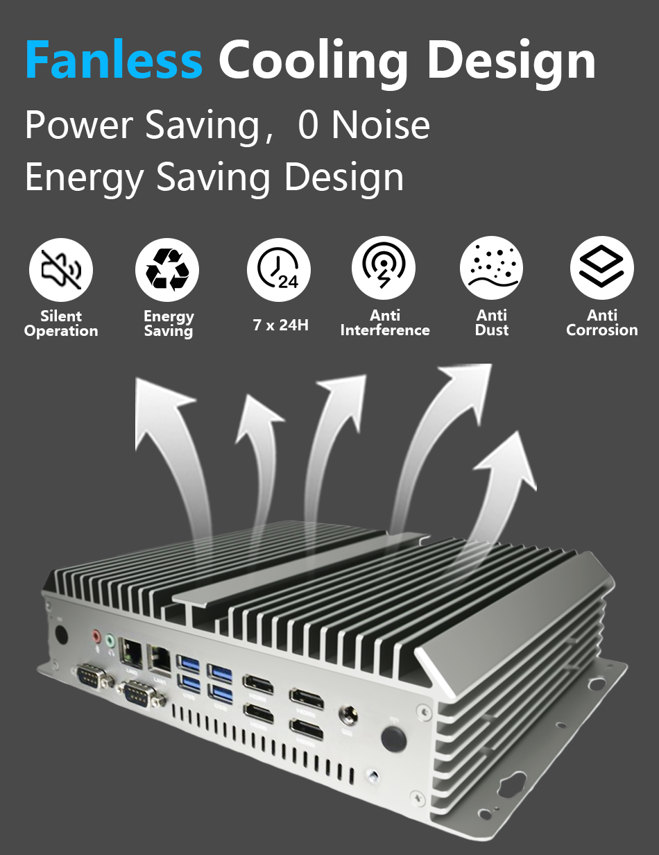 كمبيوتر صناعي صغير بدون مراوح، - مراجعة Fanless Industrial Pc Rs485 Core I7 وسعره