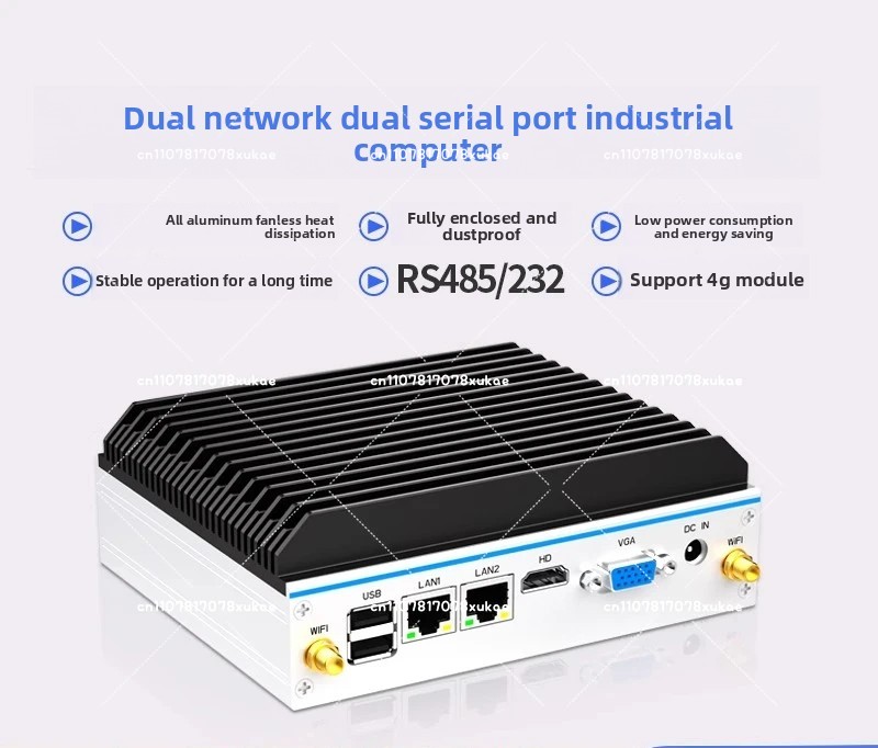 كمبيوتر صناعي صغير - رباعي الن - مراجعة Fanless Industrial Pc Rs485 Core I7 وسعره