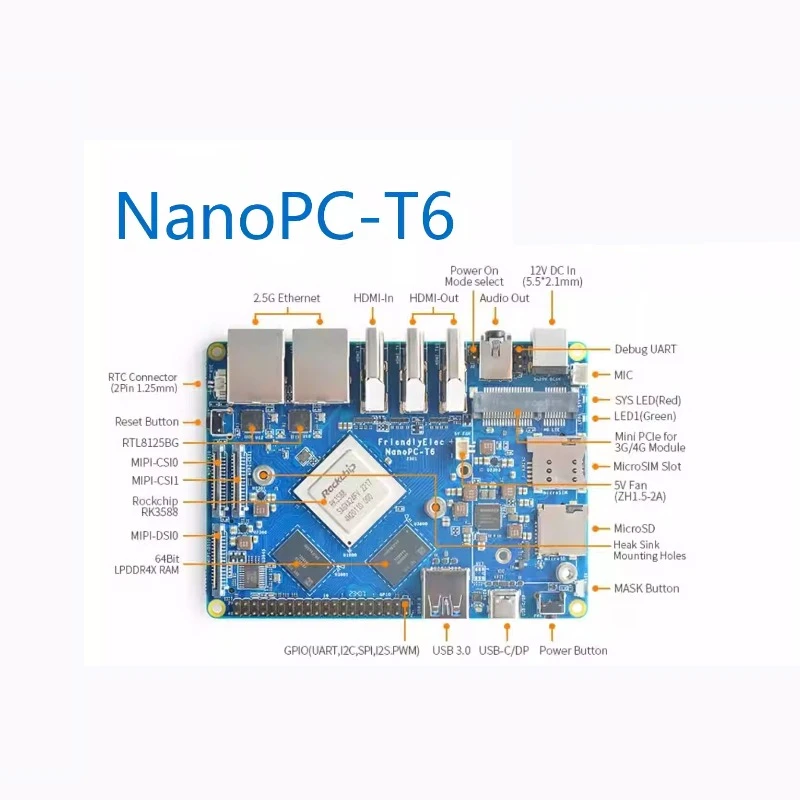 لوحة تطوير VoltSNanopc T6 - مع - مراجعة Rockchip Rk3588 Development Board وسعره
