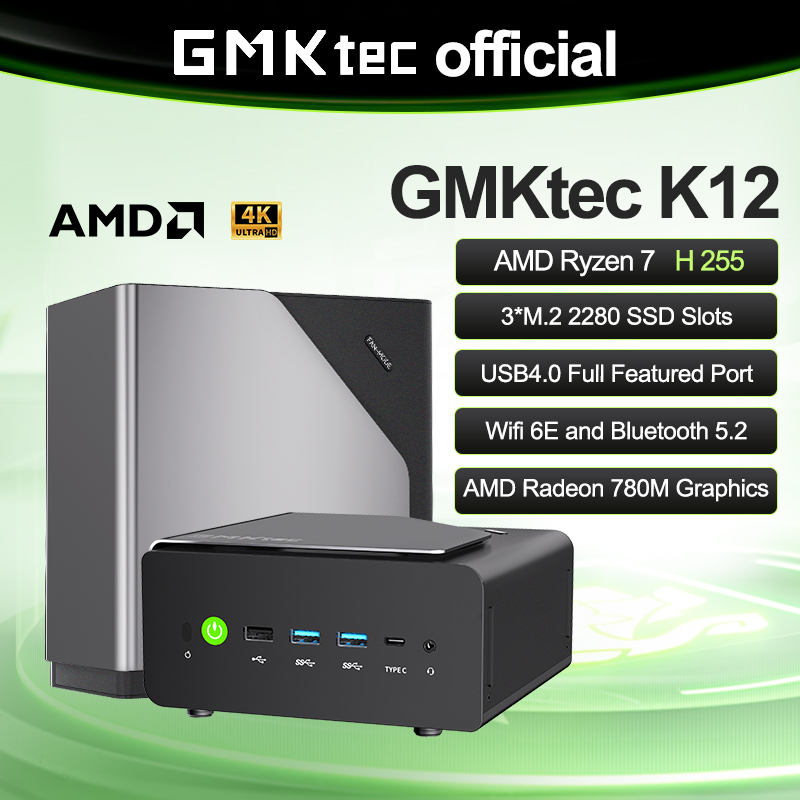 كمبيوتر صغير GMKtec K12 AMD Ry - مراجعة Oculink Egpu Mini Pc وسعره