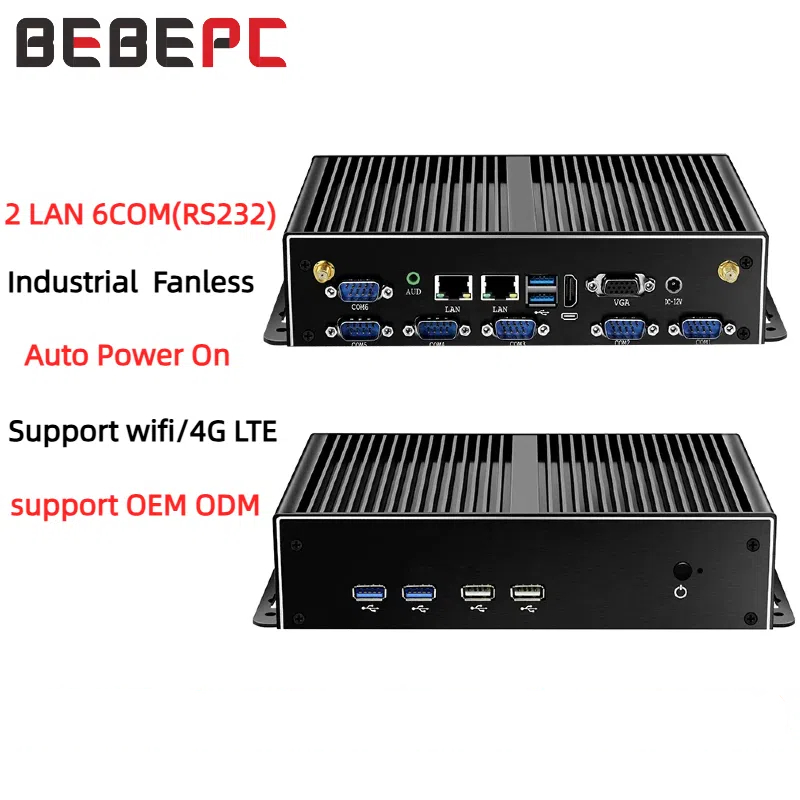 كمبيوتر صناعي صغير بدون مروحة  - مراجعة Fanless Industrial Pc Rs485 Core I7 وسعره