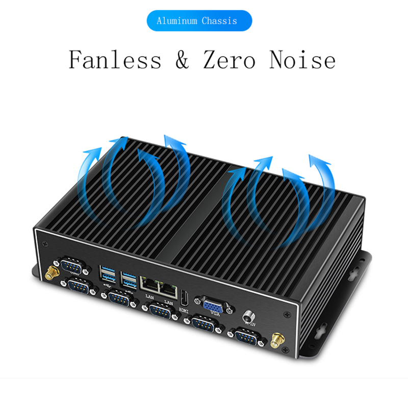 كمبيوتر صناعي صغير بدون مروحة  - مراجعة Fanless Industrial Pc Rs485 Core I7 وسعره